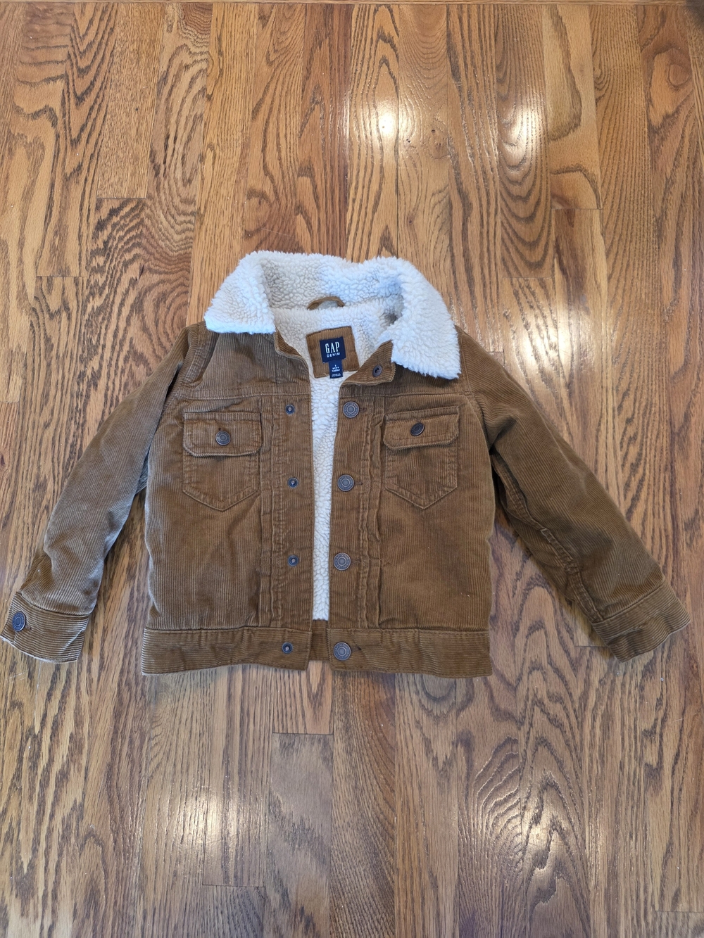 GAP Kids Brown Corduroy Sherpa-Lined Jacket